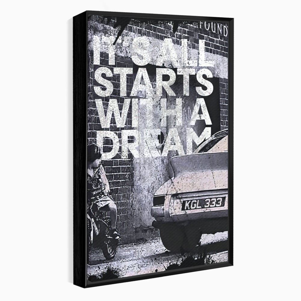Tablou Canvas Premium LuxCanva® B1021 It's all starts with a dream , Vise, Motivational, Copil, Culori Vibrante