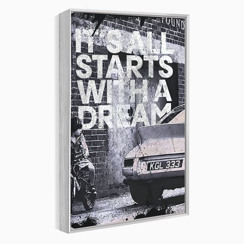 Tablou Canvas Premium LuxCanva® B1021 It's all starts with a dream , Vise, Motivational, Copil, Culori Vibrante