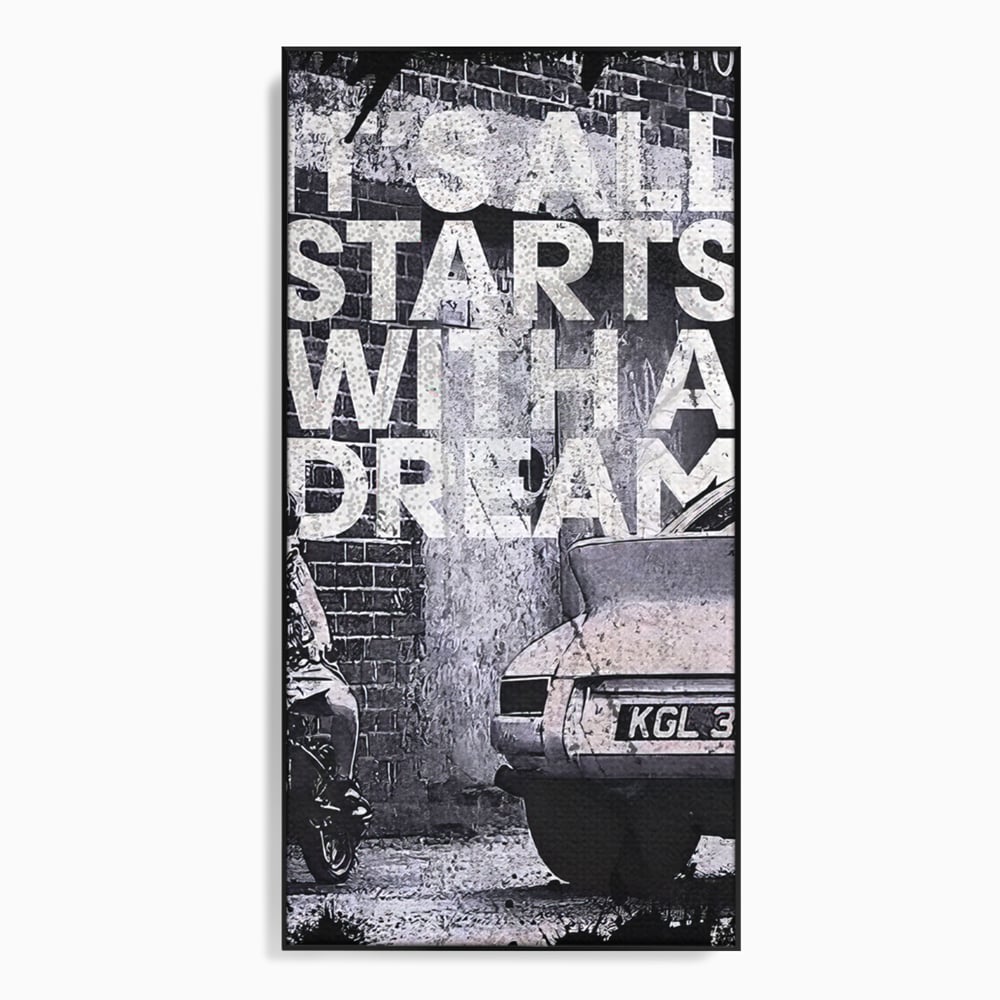 Tablou Canvas Premium LuxCanva® B1021 It's all starts with a dream , Vise, Motivational, Copil, Culori Vibrante