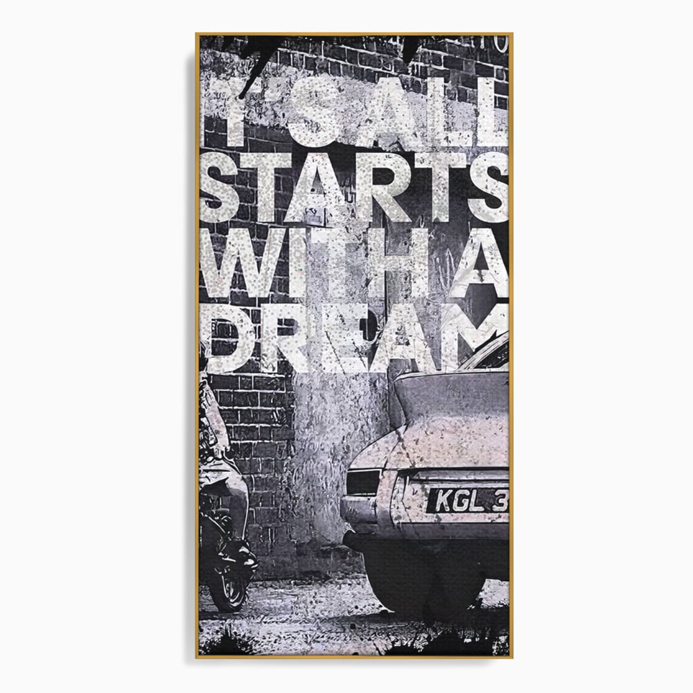 Tablou Canvas Premium LuxCanva® B1021 It's all starts with a dream , Vise, Motivational, Copil, Culori Vibrante