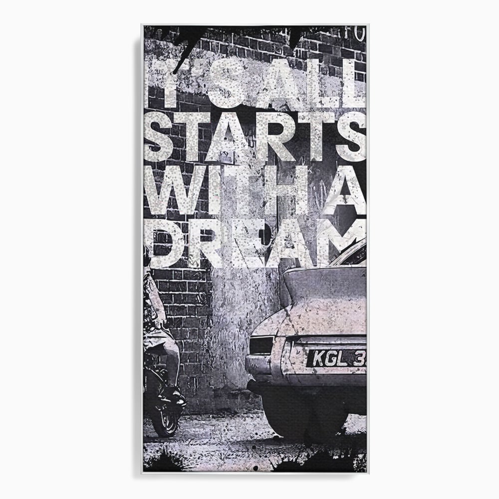 Tablou Canvas Premium LuxCanva® B1021 It's all starts with a dream , Vise, Motivational, Copil, Culori Vibrante