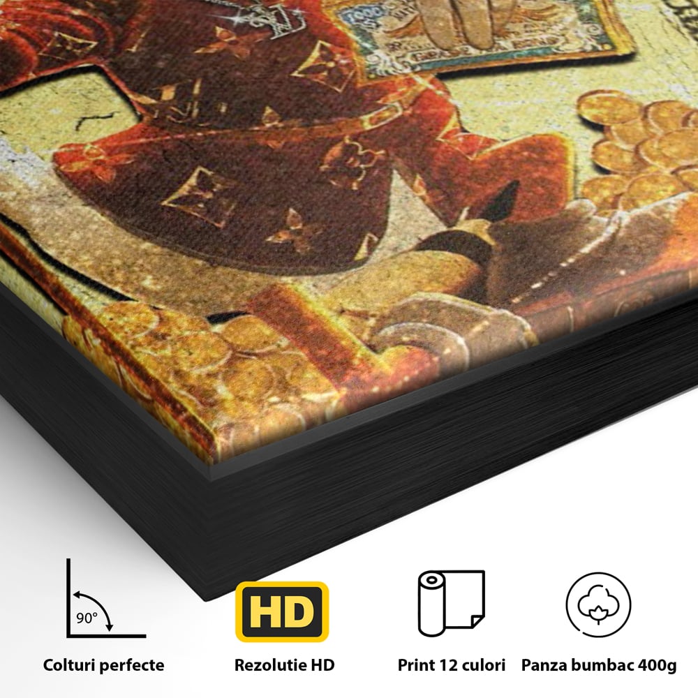 Tablou Canvas Premium, LuxCanva® B1022 Rolex Donald Duck, Desene Animate, Rolex, Disney, Louis Vuitton, Culori Vibrante