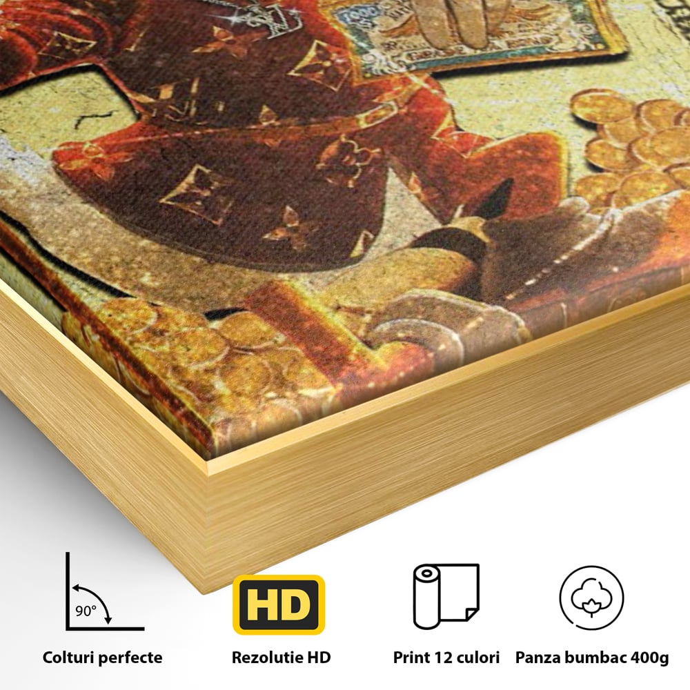 Tablou Canvas Premium, LuxCanva® B1022 Rolex Donald Duck, Desene Animate, Rolex, Disney, Louis Vuitton, Culori Vibrante