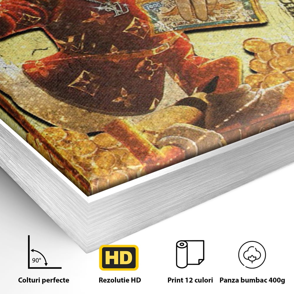 Tablou Canvas Premium, LuxCanva® B1022 Rolex Donald Duck, Desene Animate, Rolex, Disney, Louis Vuitton, Culori Vibrante