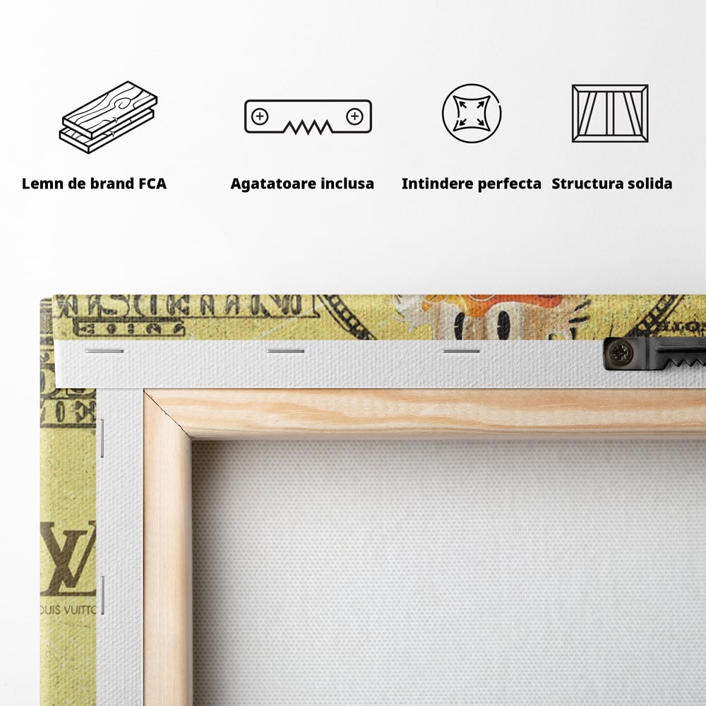 Tablou Canvas Premium, LuxCanva® B1022 Rolex Donald Duck, Desene Animate, Rolex, Disney, Louis Vuitton, Culori Vibrante