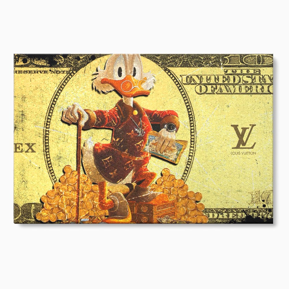 Tablou Canvas Premium, LuxCanva® B1022 Rolex Donald Duck, Desene Animate, Rolex, Disney, Louis Vuitton, Culori Vibrante