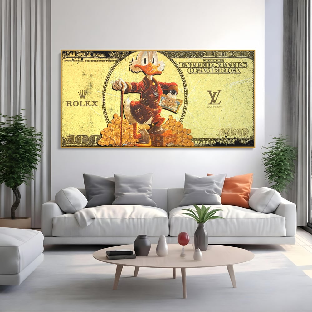 Tablou Canvas Premium, LuxCanva® B1022 Rolex Donald Duck, Desene Animate, Rolex, Disney, Louis Vuitton, Culori Vibrante