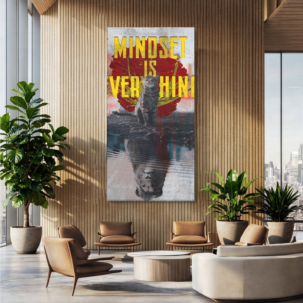 Tablou Canvas Premium LuxCanva® B1026 Mindset Is Everything , Citate, Viata, Inspirational, Motivational, Culori Vibrante