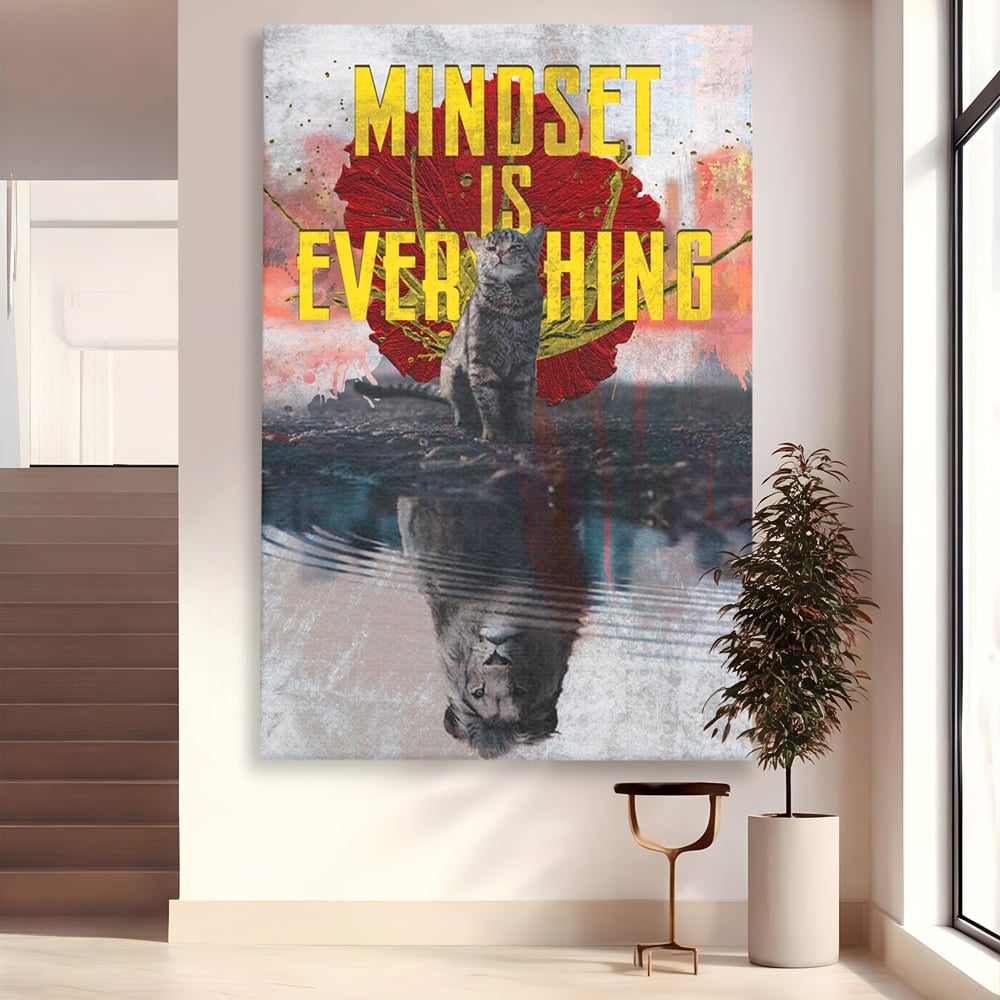 Tablou Canvas Premium LuxCanva® B1026 Mindset Is Everything , Citate, Viata, Inspirational, Motivational, Culori Vibrante