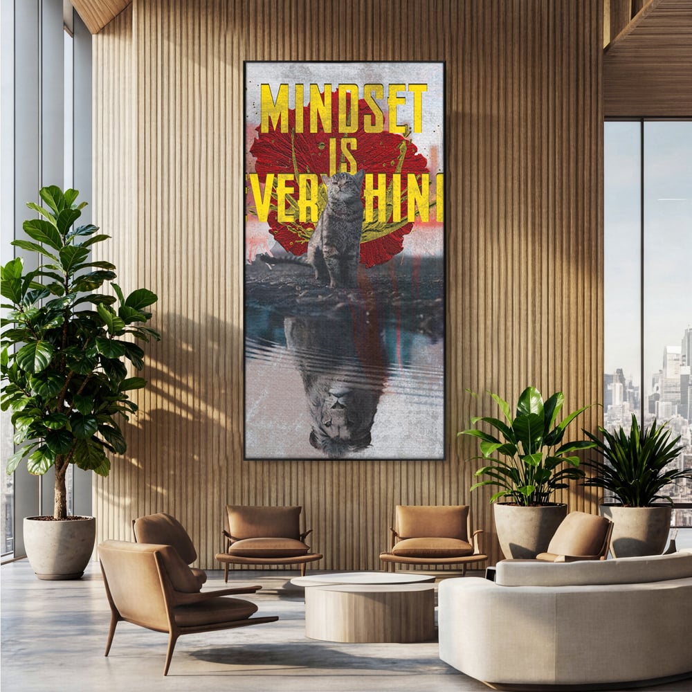 Tablou Canvas Premium LuxCanva® B1026 Mindset Is Everything , Citate, Viata, Inspirational, Motivational, Culori Vibrante