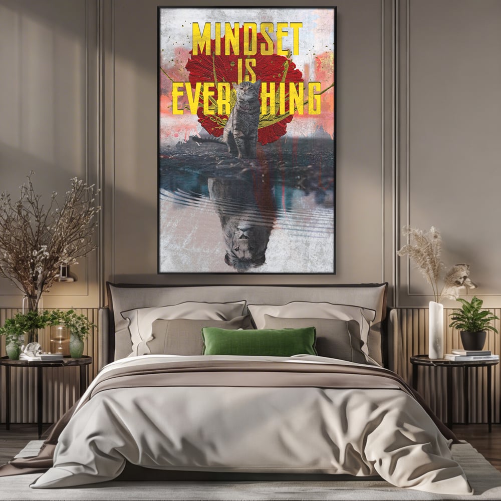 Tablou Canvas Premium LuxCanva® B1026 Mindset Is Everything , Citate, Viata, Inspirational, Motivational, Culori Vibrante