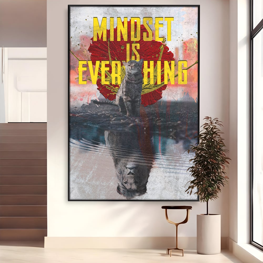 Tablou Canvas Premium LuxCanva® B1026 Mindset Is Everything , Citate, Viata, Inspirational, Motivational, Culori Vibrante