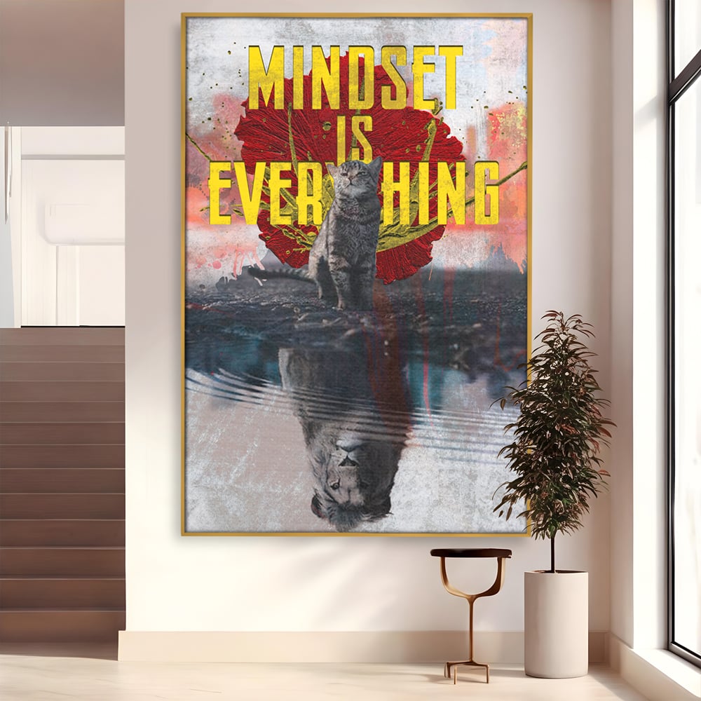 Tablou Canvas Premium LuxCanva® B1026 Mindset Is Everything , Citate, Viata, Inspirational, Motivational, Culori Vibrante