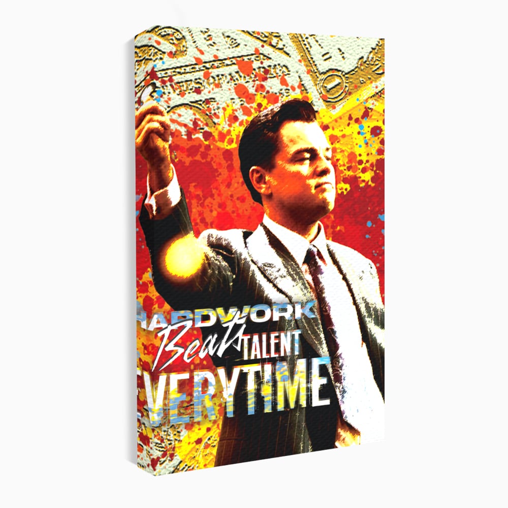 Tablou Canvas Premium LuxCanva® B1027, Wall Street ,  Decorativ, Film American, DiCaprio, Motivational, Culori Vibrante
