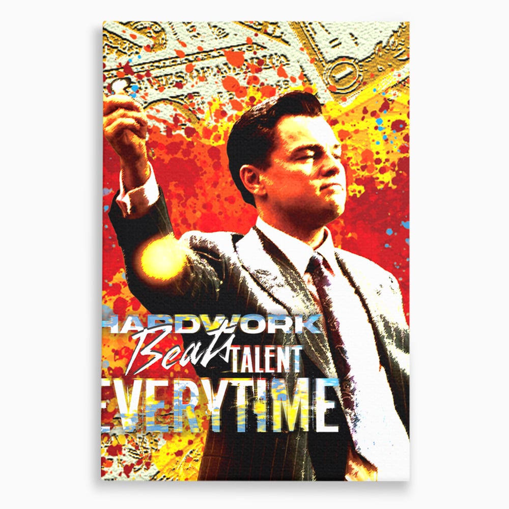 Tablou Canvas Premium LuxCanva® B1027, Wall Street ,  Decorativ, Film American, DiCaprio, Motivational, Culori Vibrante