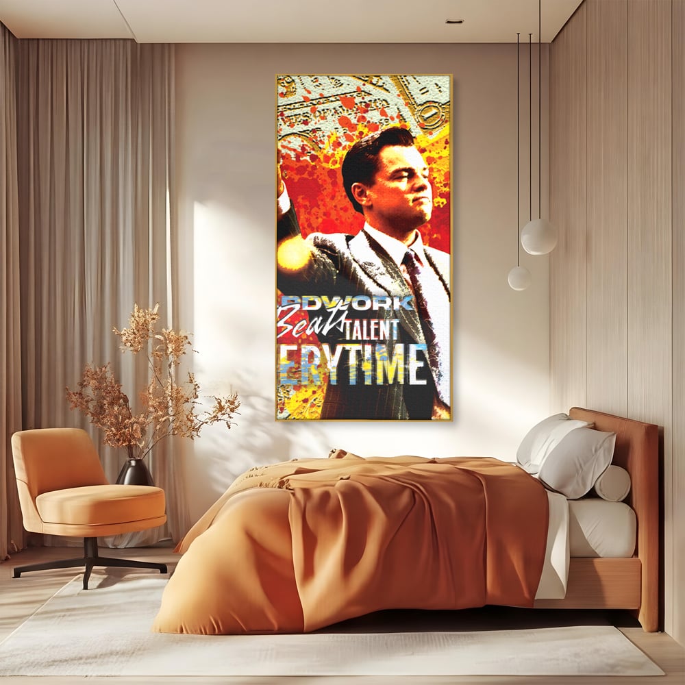 Tablou Canvas Premium LuxCanva® B1027, Wall Street ,  Decorativ, Film American, DiCaprio, Motivational, Culori Vibrante