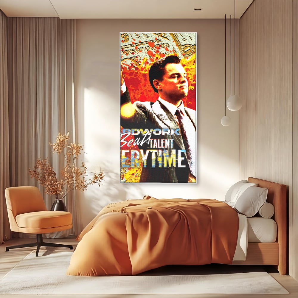 Tablou Canvas Premium LuxCanva® B1027, Wall Street ,  Decorativ, Film American, DiCaprio, Motivational, Culori Vibrante