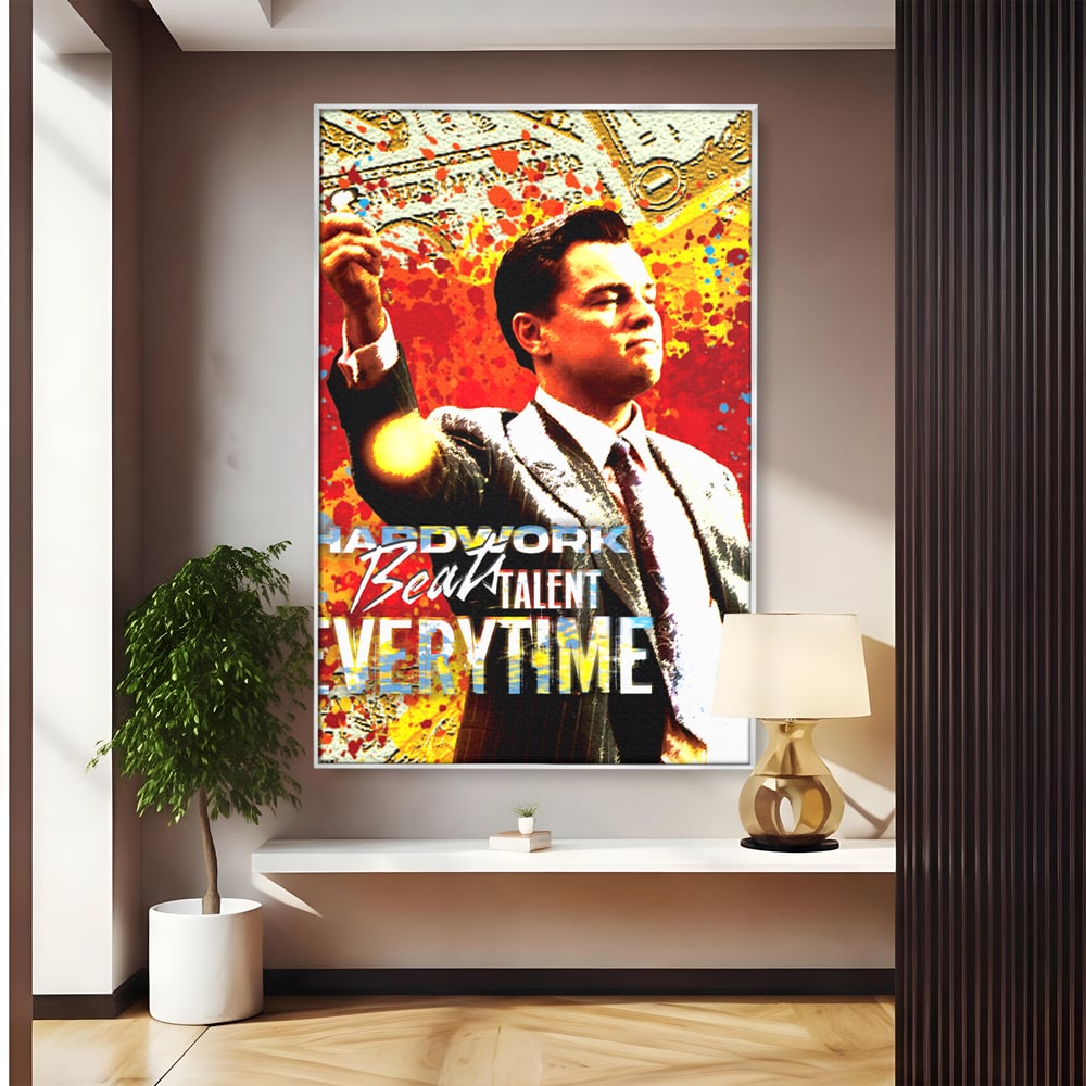 Tablou Canvas Premium LuxCanva® B1027, Wall Street ,  Decorativ, Film American, DiCaprio, Motivational, Culori Vibrante