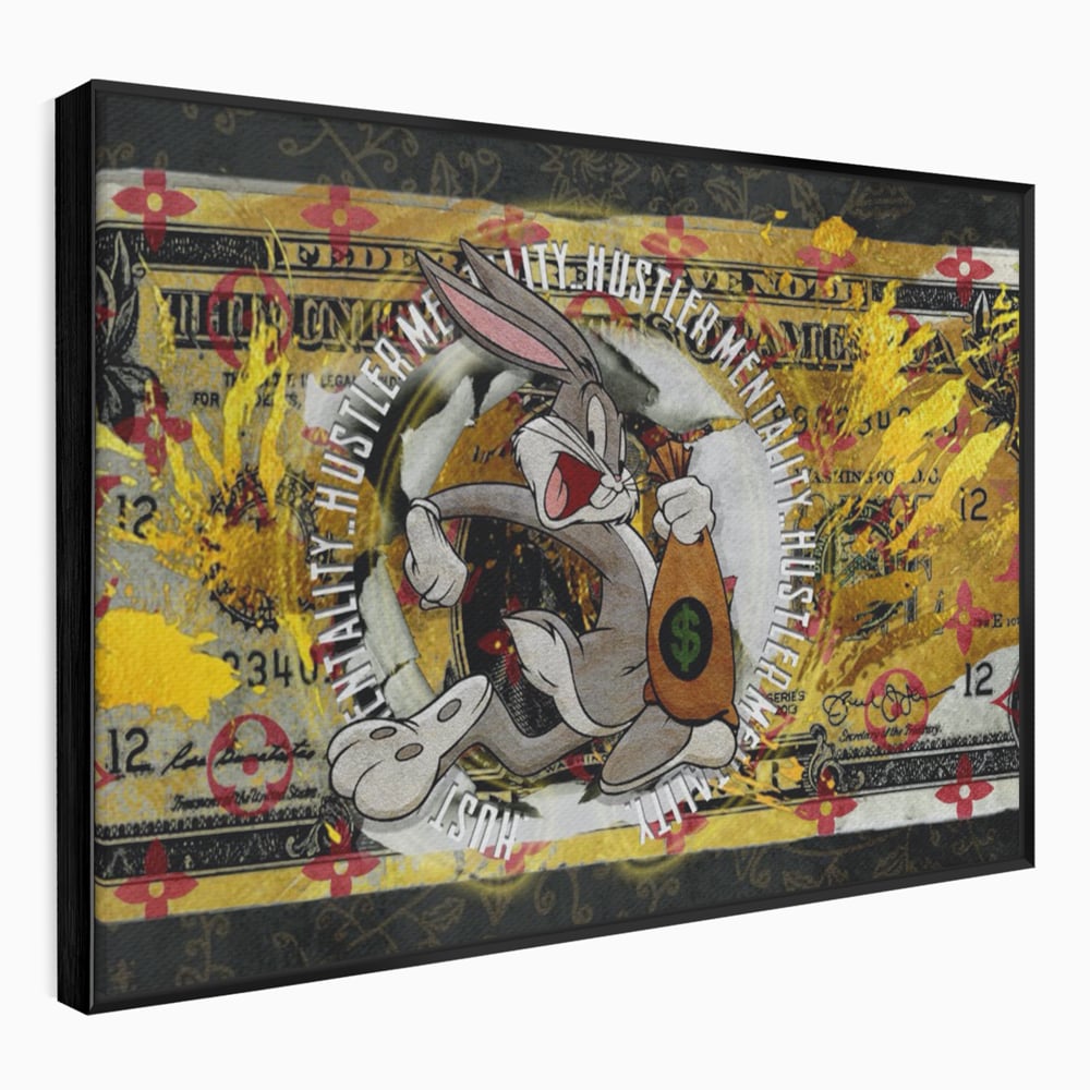 Tablou Canvas Premium, LuxCanva® B1028, Dolar Bugs Bunny, Decorativ, Animatie, Dolari, America, Culori Vibrante