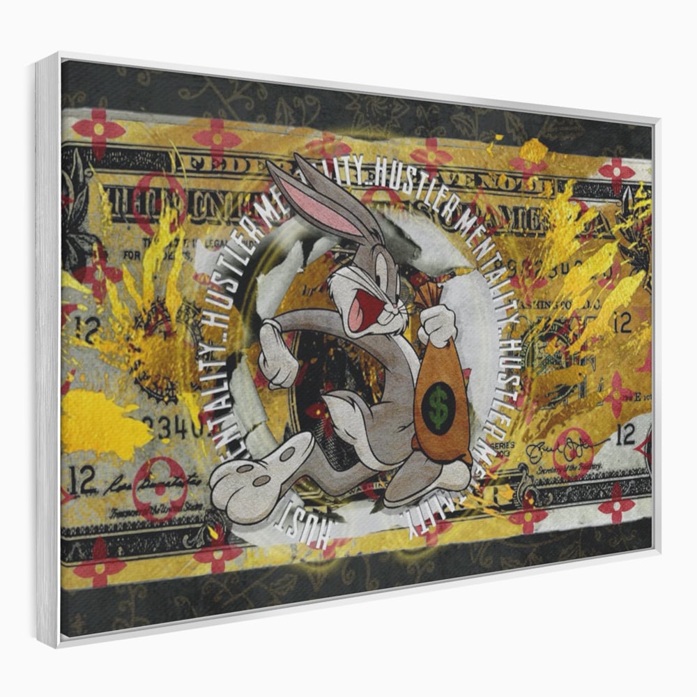 Tablou Canvas Premium, LuxCanva® B1028, Dolar Bugs Bunny, Decorativ, Animatie, Dolari, America, Culori Vibrante