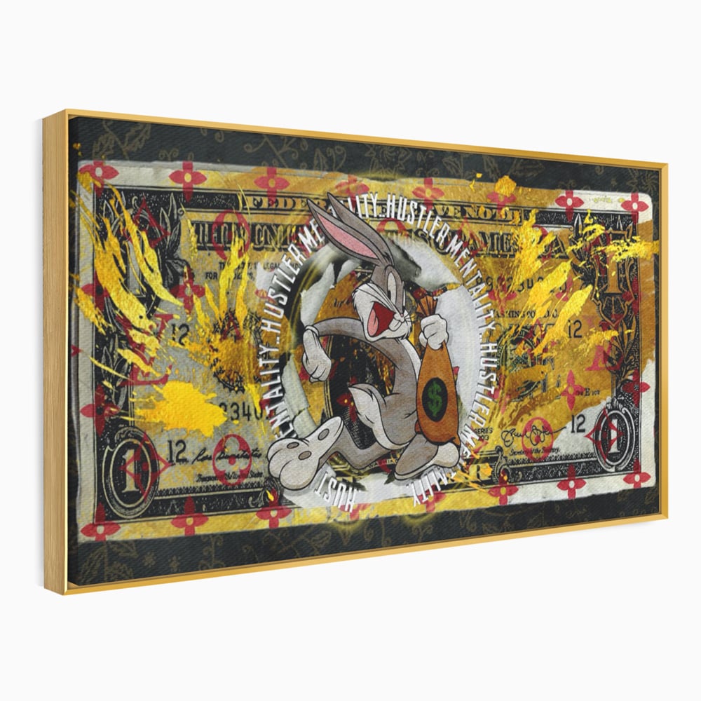Tablou Canvas Premium, LuxCanva® B1028, Dolar Bugs Bunny, Decorativ, Animatie, Dolari, America, Culori Vibrante