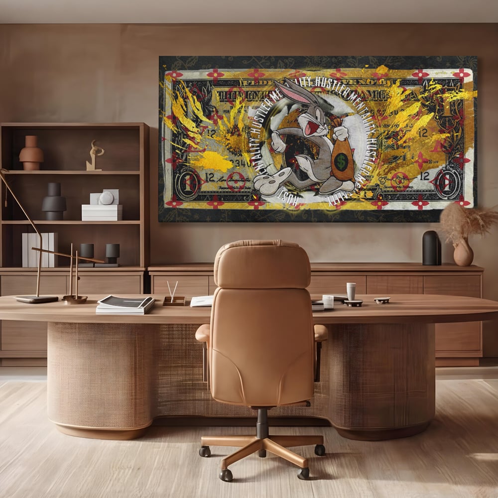 Tablou Canvas Premium, LuxCanva® B1028, Dolar Bugs Bunny, Decorativ, Animatie, Dolari, America, Culori Vibrante