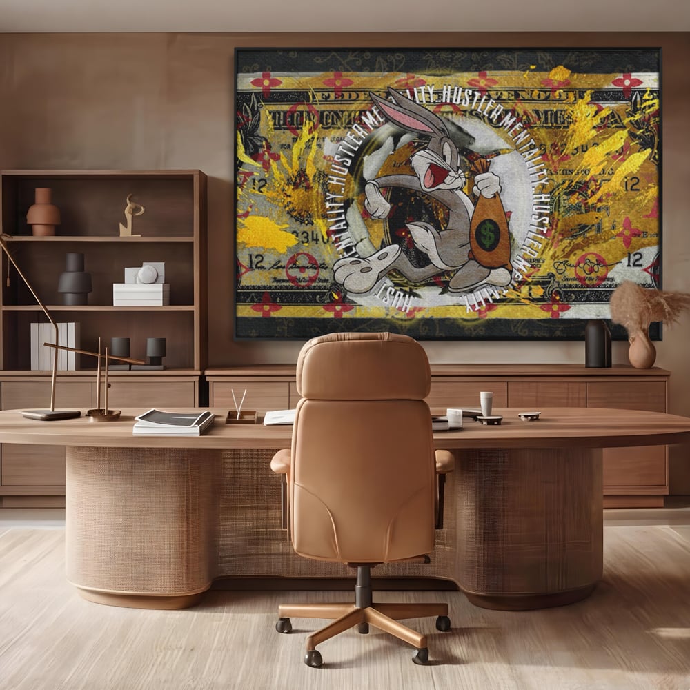 Tablou Canvas Premium, LuxCanva® B1028, Dolar Bugs Bunny, Decorativ, Animatie, Dolari, America, Culori Vibrante