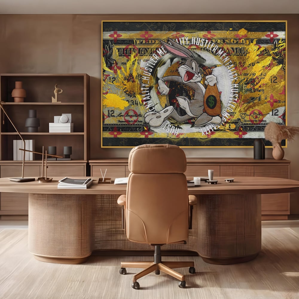 Tablou Canvas Premium, LuxCanva® B1028, Dolar Bugs Bunny, Decorativ, Animatie, Dolari, America, Culori Vibrante