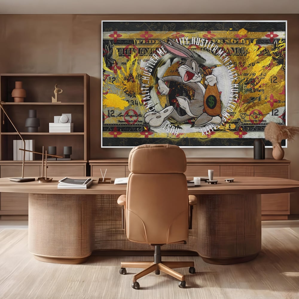 Tablou Canvas Premium, LuxCanva® B1028, Dolar Bugs Bunny, Decorativ, Animatie, Dolari, America, Culori Vibrante