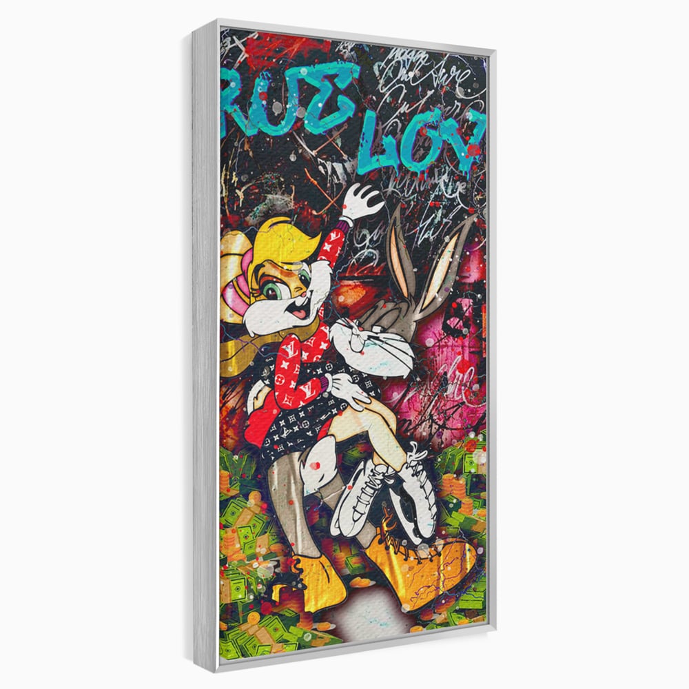 Tablou Canvas Premium LuxCanva® B1030, True Love , LoLa Bunny, Looney Tunes, Bugs Bunny, Desene Animate, Motivational, Culori Vibrante