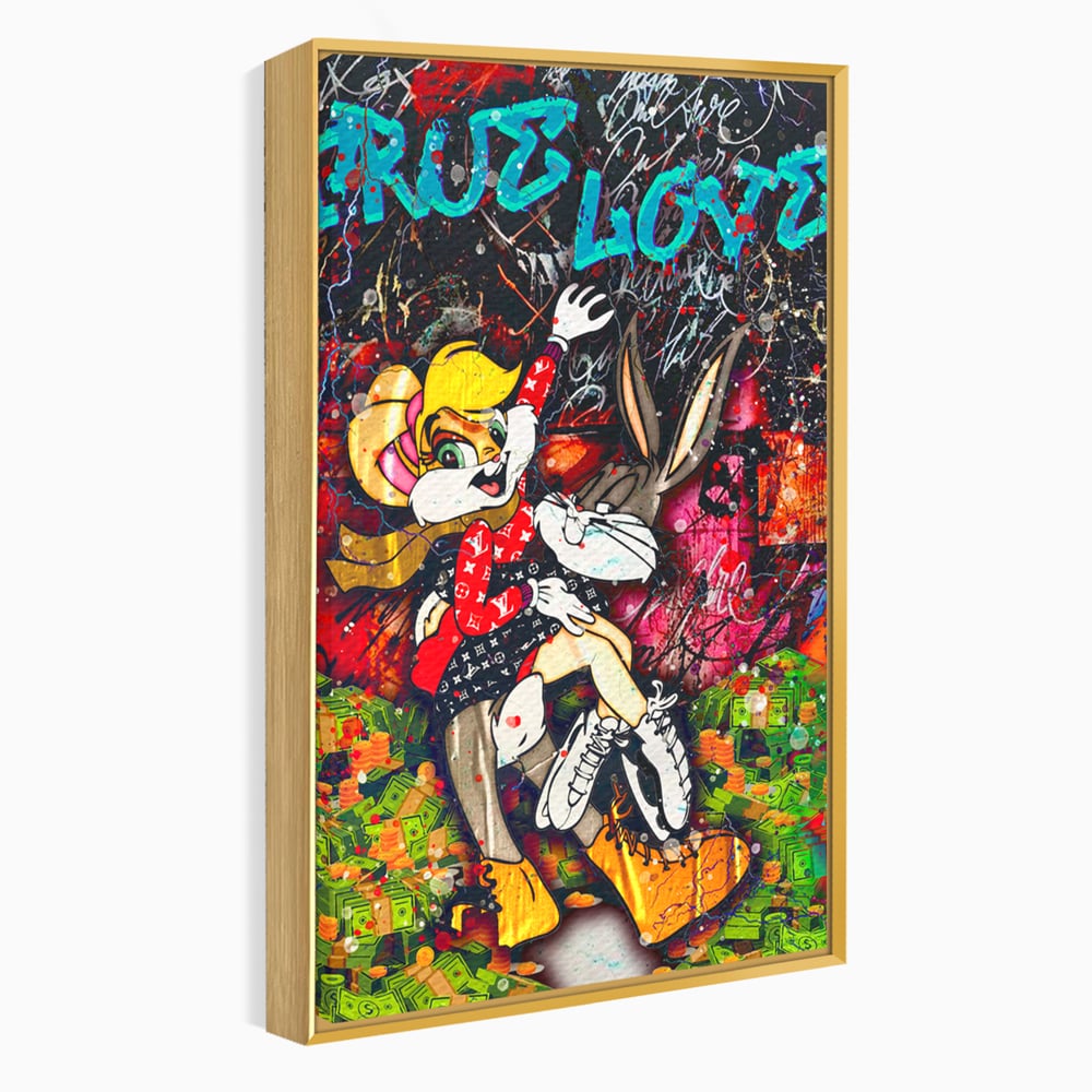 Tablou Canvas Premium LuxCanva® B1030, True Love , LoLa Bunny, Looney Tunes, Bugs Bunny, Desene Animate, Motivational, Culori Vibrante
