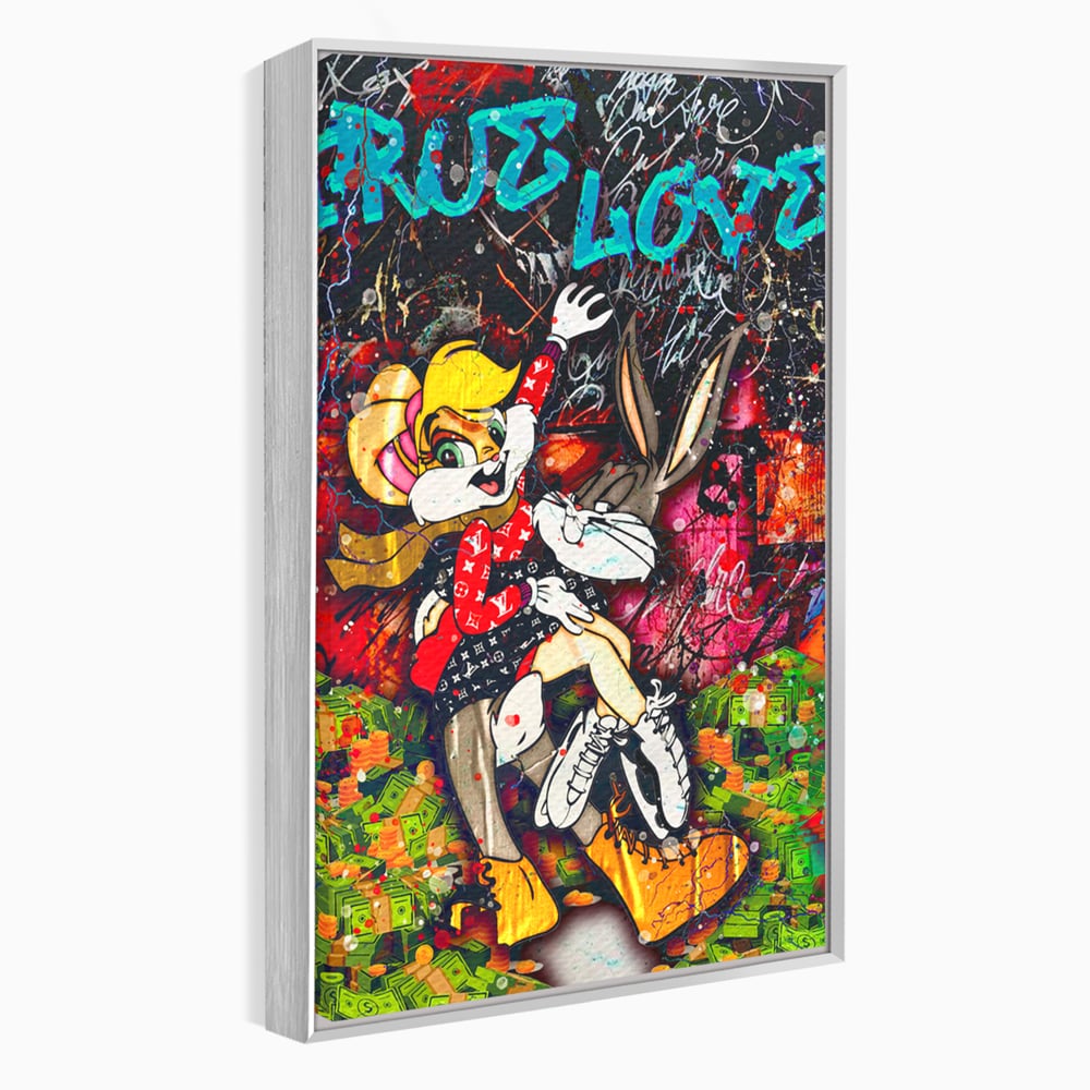 Tablou Canvas Premium LuxCanva® B1030, True Love , LoLa Bunny, Looney Tunes, Bugs Bunny, Desene Animate, Motivational, Culori Vibrante