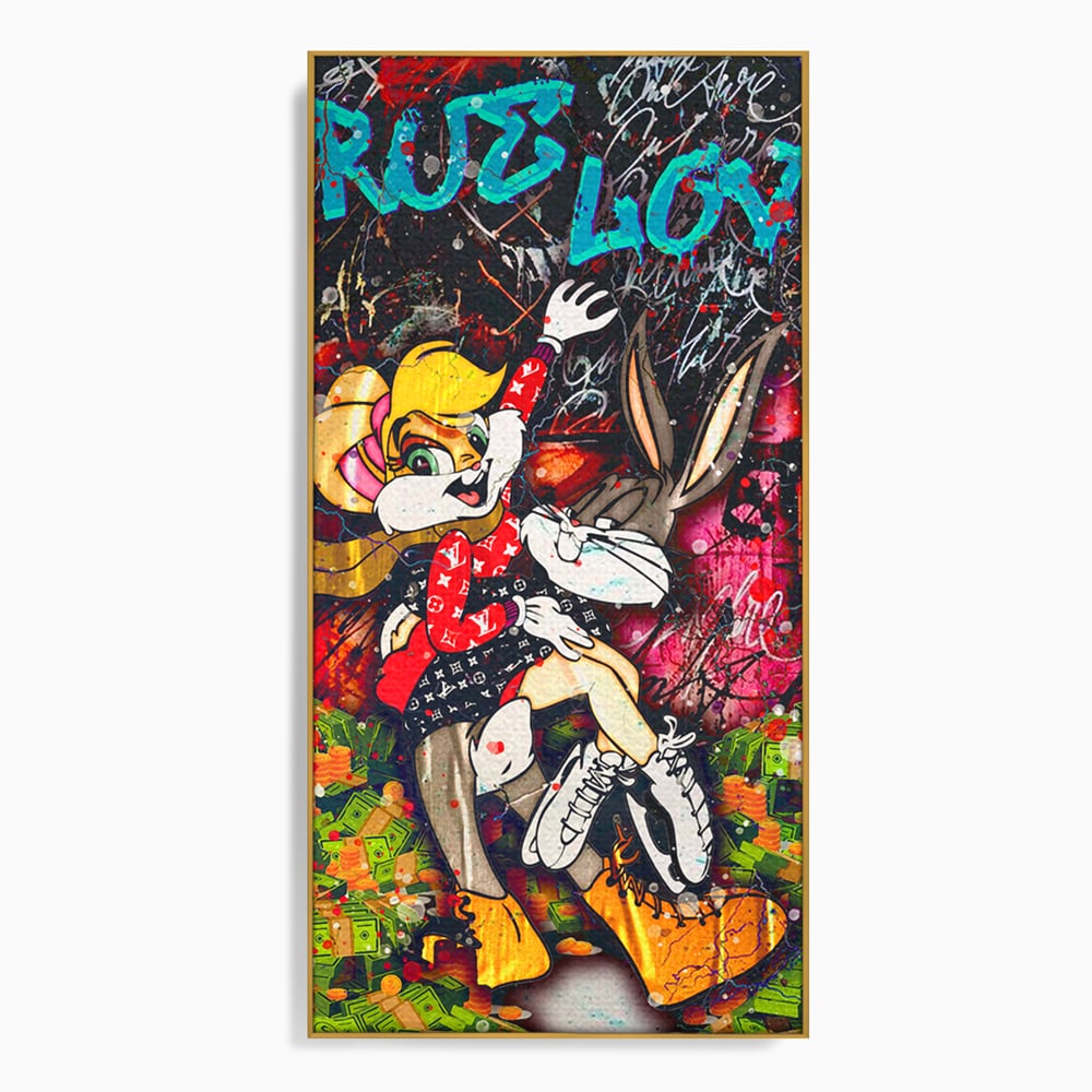 Tablou Canvas Premium LuxCanva® B1030, True Love , LoLa Bunny, Looney Tunes, Bugs Bunny, Desene Animate, Motivational, Culori Vibrante