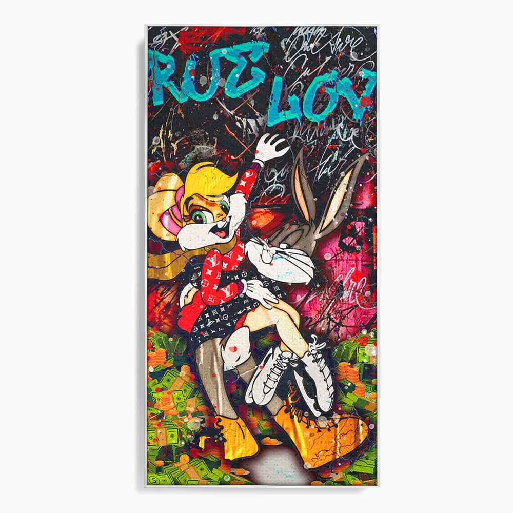 Tablou Canvas Premium LuxCanva® B1030, True Love , LoLa Bunny, Looney Tunes, Bugs Bunny, Desene Animate, Motivational, Culori Vibrante