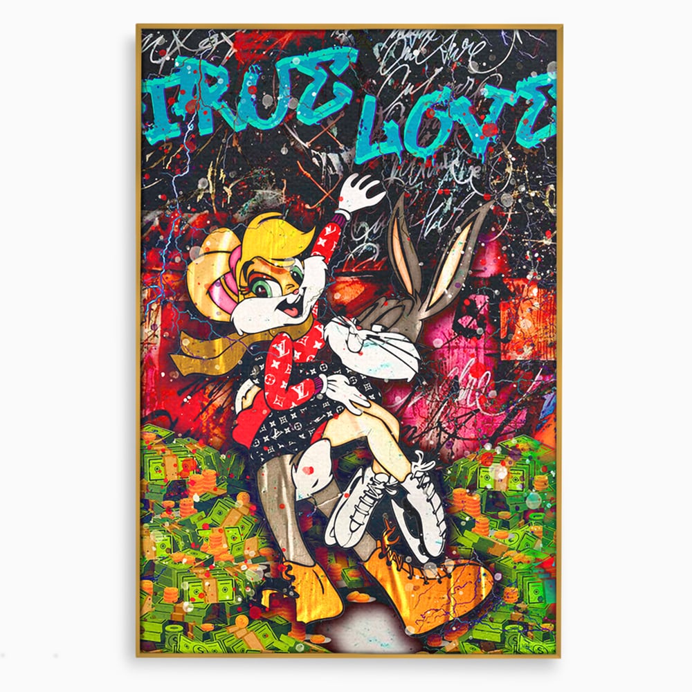 Tablou Canvas Premium LuxCanva® B1030, True Love , LoLa Bunny, Looney Tunes, Bugs Bunny, Desene Animate, Motivational, Culori Vibrante