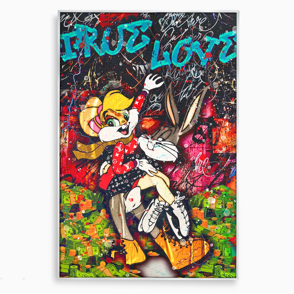 Tablou Canvas Premium LuxCanva® B1030, True Love , LoLa Bunny, Looney Tunes, Bugs Bunny, Desene Animate, Motivational, Culori Vibrante