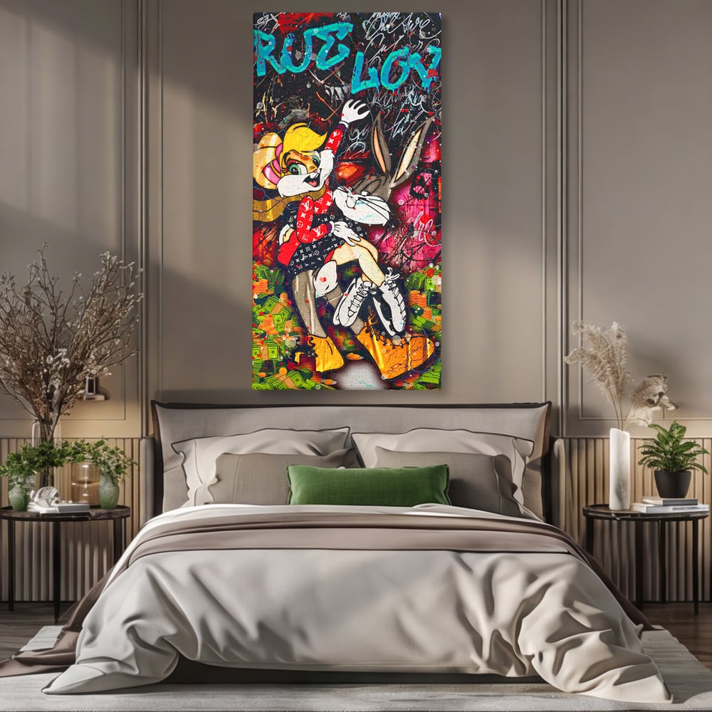 Tablou Canvas Premium LuxCanva® B1030, True Love , LoLa Bunny, Looney Tunes, Bugs Bunny, Desene Animate, Motivational, Culori Vibrante
