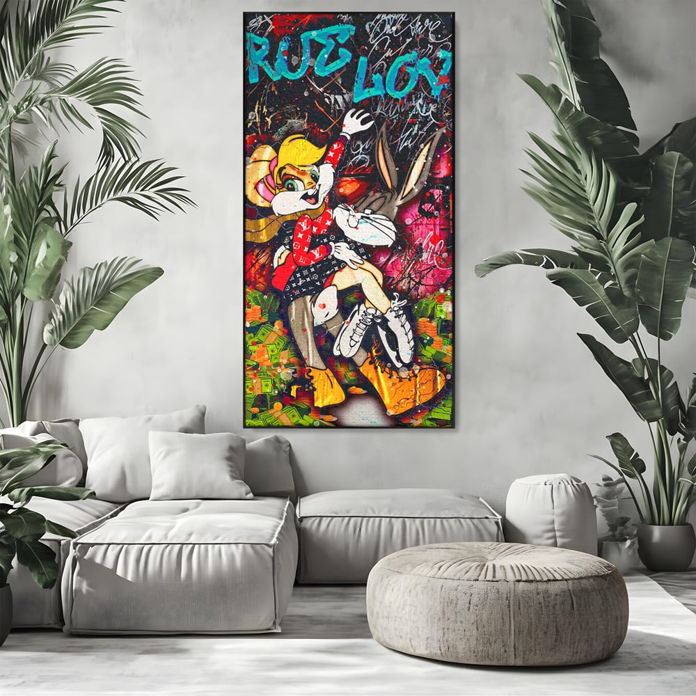 Tablou Canvas Premium LuxCanva® B1030, True Love , LoLa Bunny, Looney Tunes, Bugs Bunny, Desene Animate, Motivational, Culori Vibrante