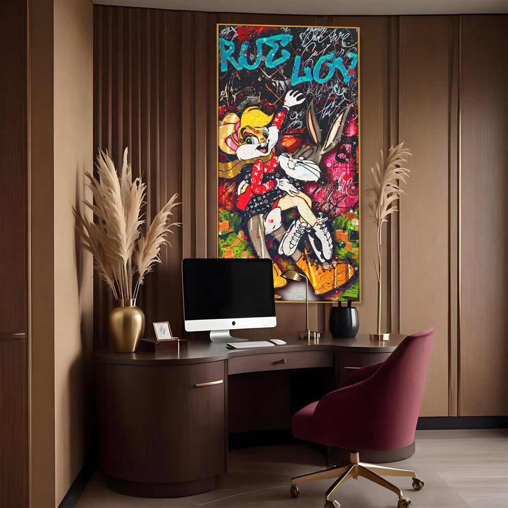 Tablou Canvas Premium LuxCanva® B1030, True Love , LoLa Bunny, Looney Tunes, Bugs Bunny, Desene Animate, Motivational, Culori Vibrante