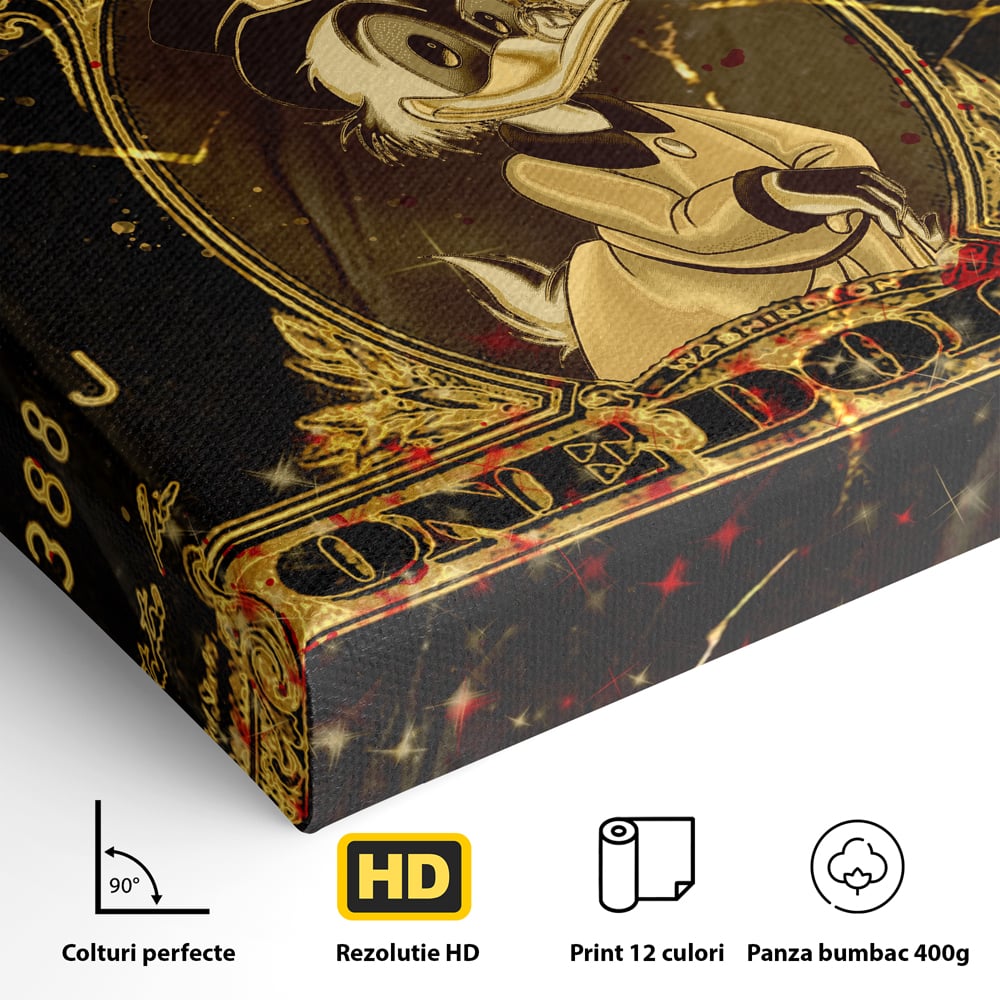 Tablou Canvas Premium LuxCanva® B1032, Life For Money , Decorativ, Donald Duck, Bani, Dolari, Motivational, Culori Vibrante