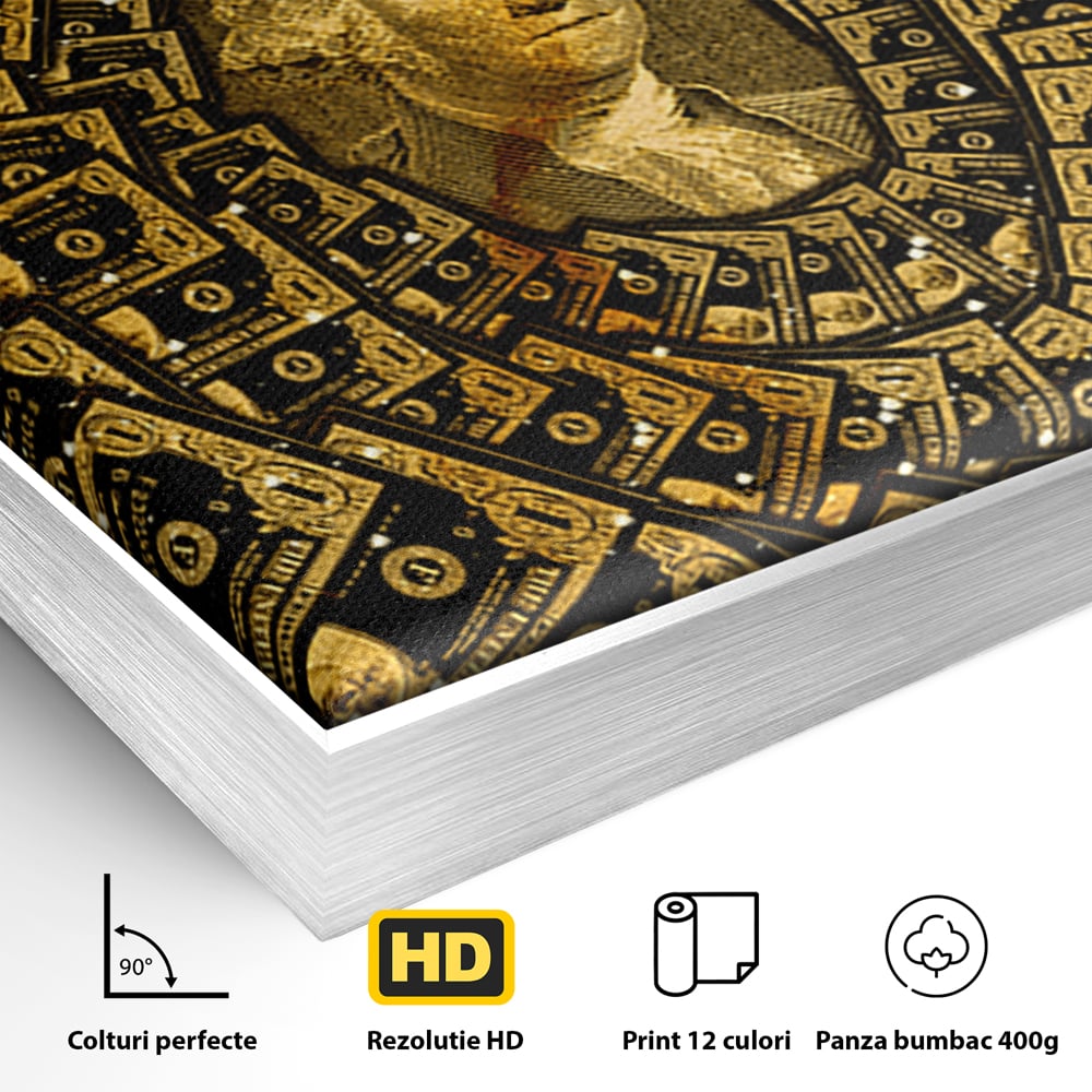 Tablou Canvas Premium LuxCanva® B1034, George Washington , Decorativ, Presedinte, America, Dolari, Culori Vibrante