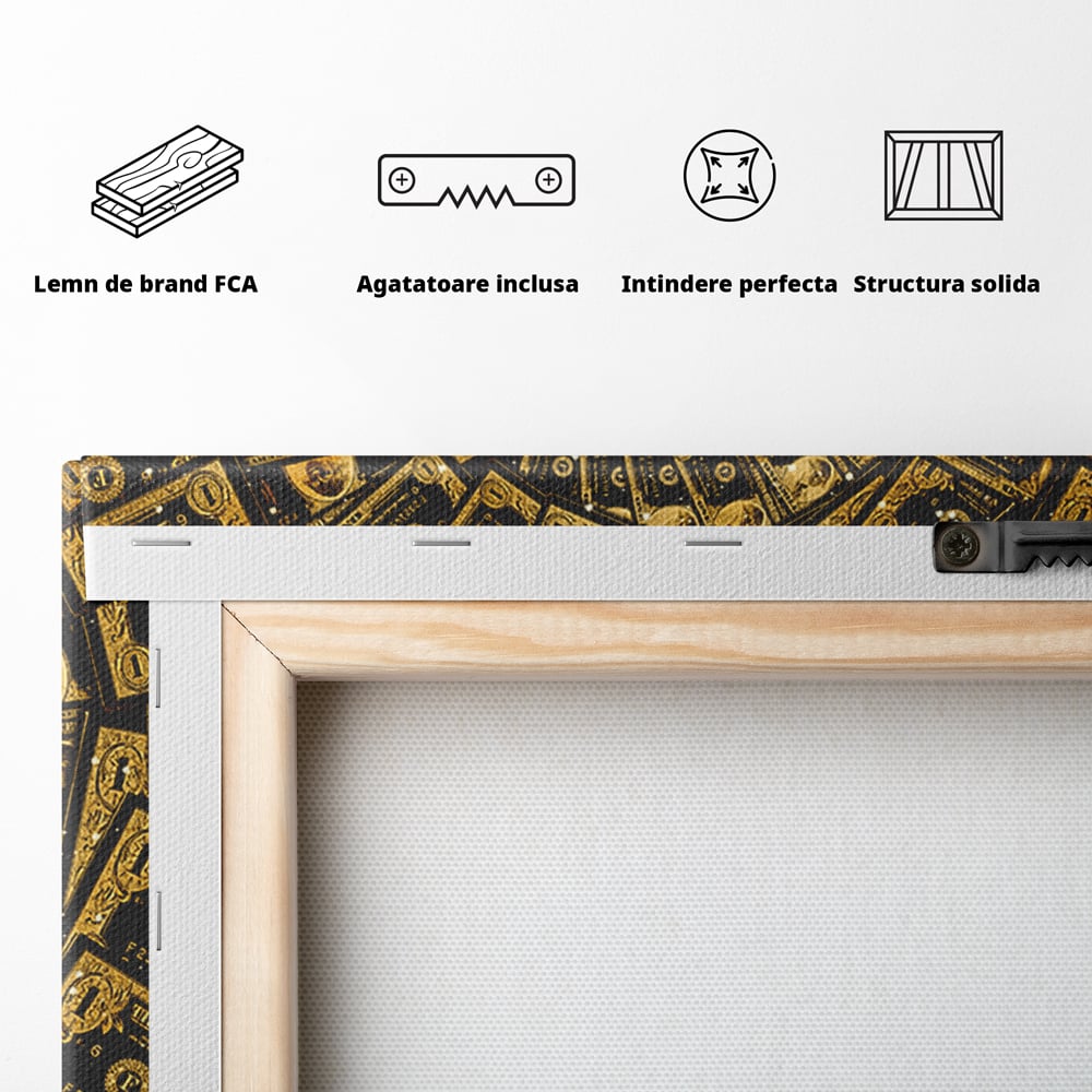 Tablou Canvas Premium LuxCanva® B1034, George Washington , Decorativ, Presedinte, America, Dolari, Culori Vibrante