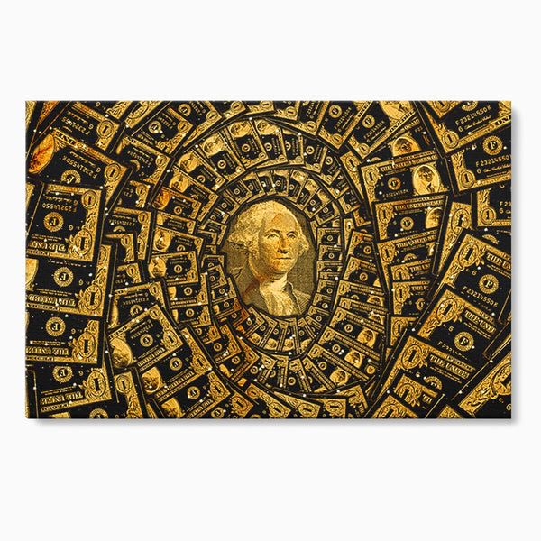 Tablou Canvas Premium LuxCanva® B1034, George Washington , Decorativ, Presedinte, America, Dolari, Culori Vibrante