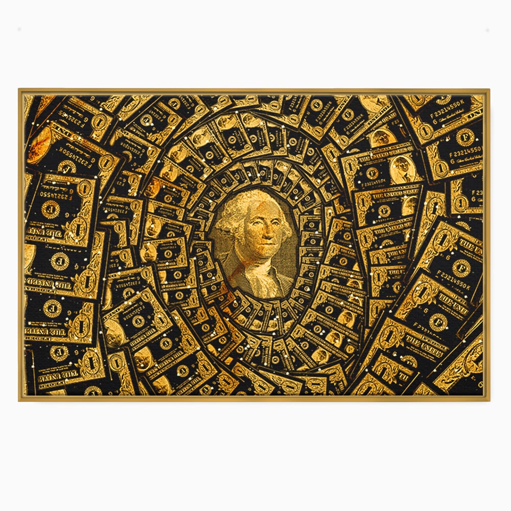 Tablou Canvas Premium LuxCanva® B1034, George Washington , Decorativ, Presedinte, America, Dolari, Culori Vibrante