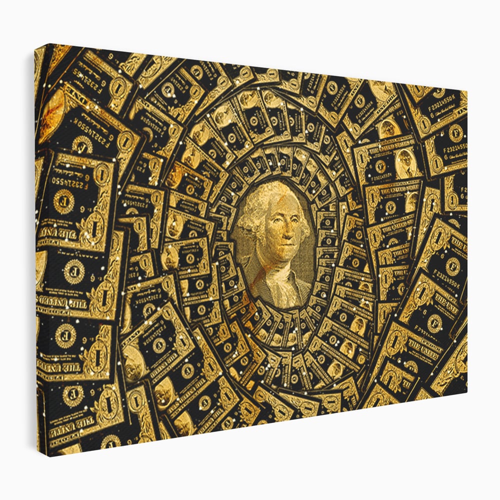 Tablou Canvas Premium LuxCanva® B1034, George Washington , Decorativ, Presedinte, America, Dolari, Culori Vibrante