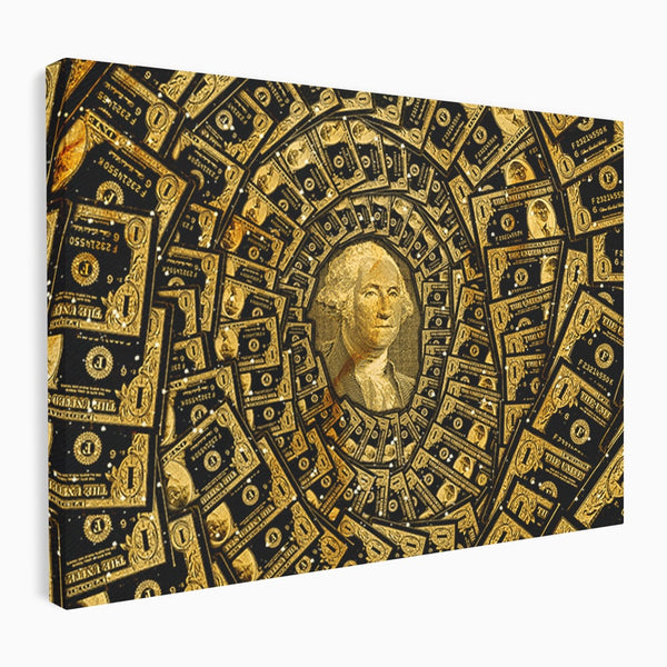 Tablou Canvas Premium LuxCanva® B1034, George Washington , Decorativ, Presedinte, America, Dolari, Culori Vibrante
