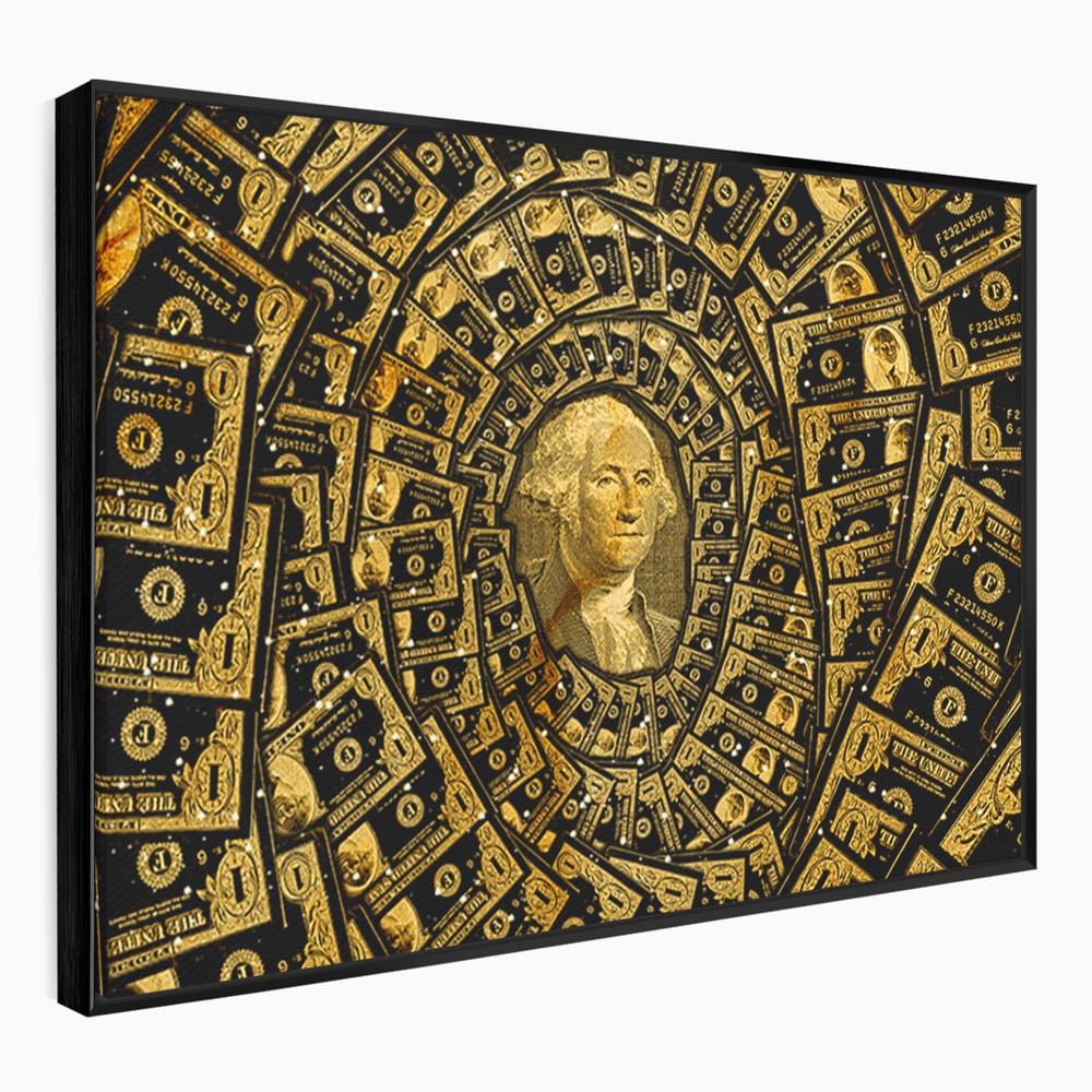 Tablou Canvas Premium LuxCanva® B1034, George Washington , Decorativ, Presedinte, America, Dolari, Culori Vibrante