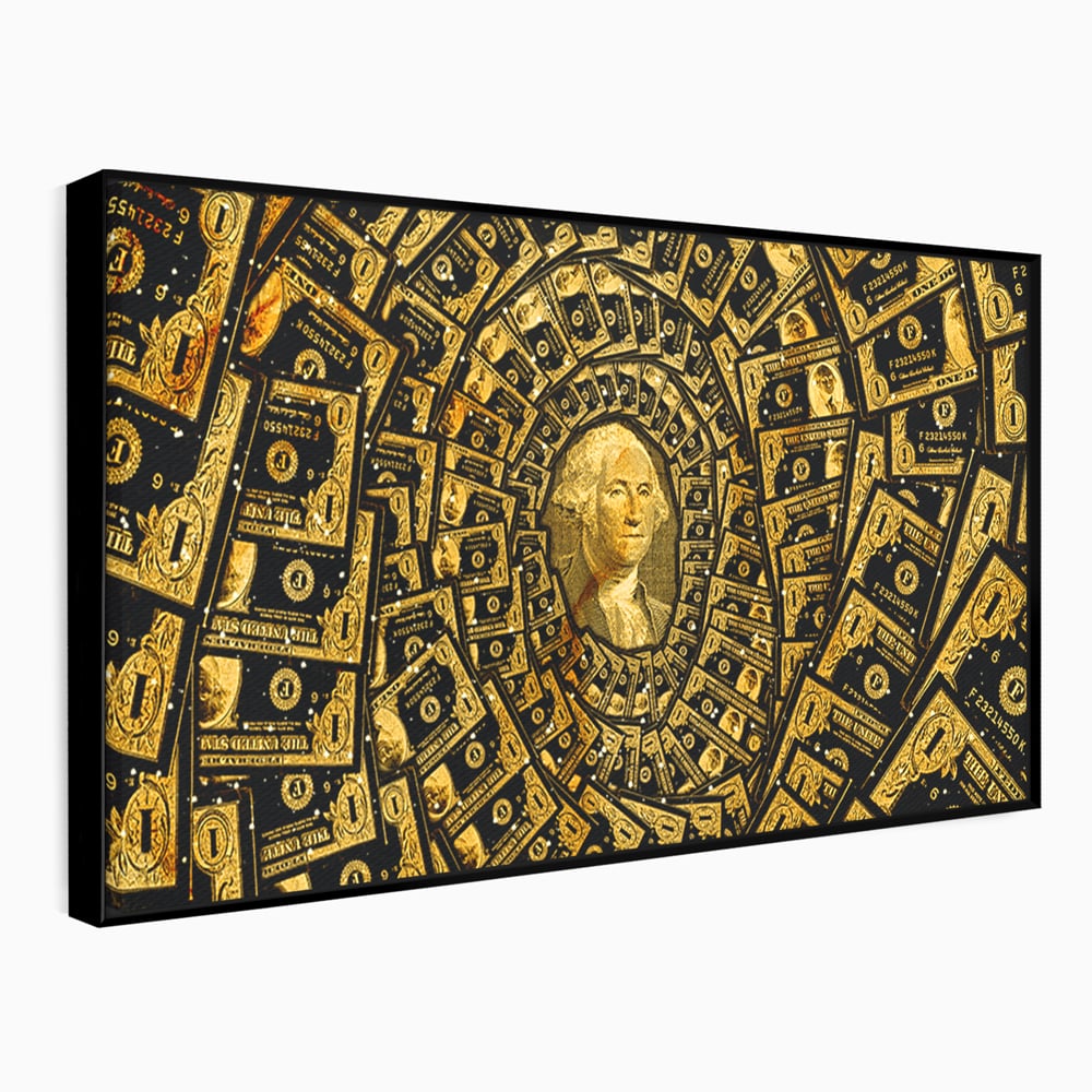 Tablou Canvas Premium LuxCanva® B1034, George Washington , Decorativ, Presedinte, America, Dolari, Culori Vibrante
