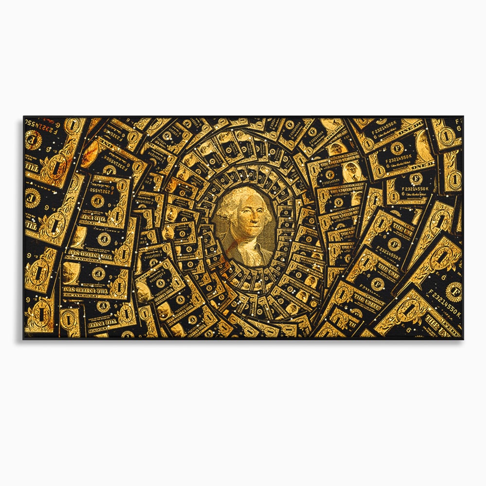 Tablou Canvas Premium LuxCanva® B1034, George Washington , Decorativ, Presedinte, America, Dolari, Culori Vibrante