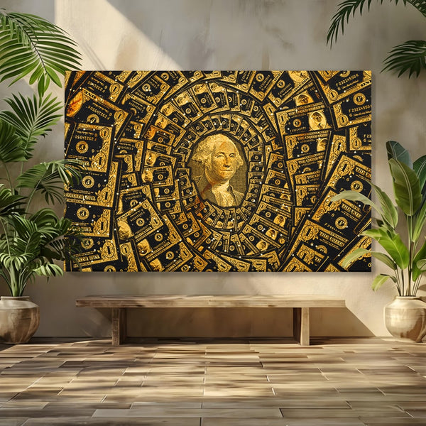 Tablou Canvas Premium LuxCanva® B1034, George Washington , Decorativ, Presedinte, America, Dolari, Culori Vibrante